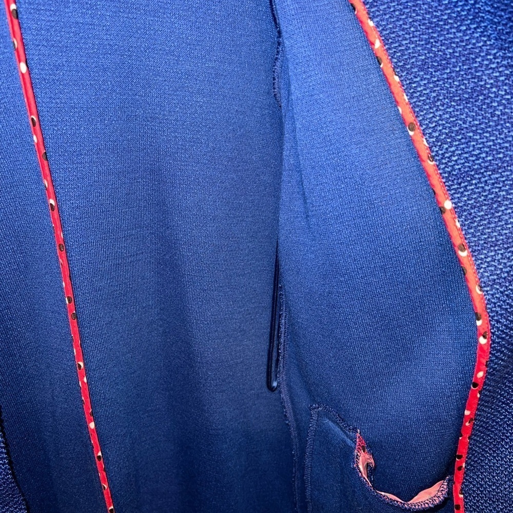 Elle Royal Blue Bow Collar Textured Coat Size Small - Picture 10 of 13